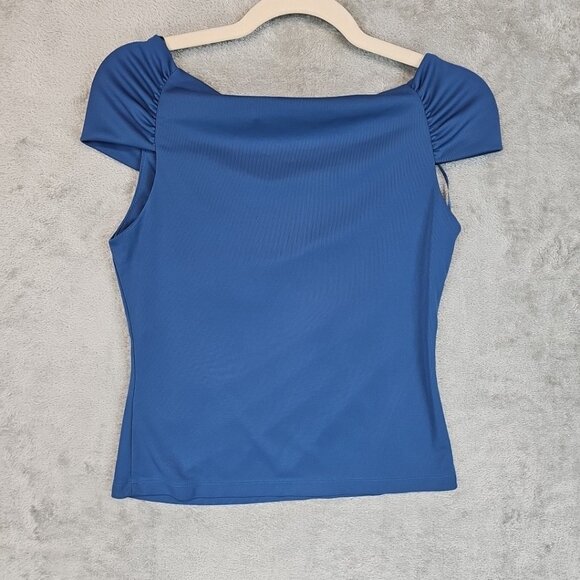 Lauren Ralph Lauren Stretch Jersey Off the Shoulder Top Womens S Indigo Dusk - Picture 12 of 12